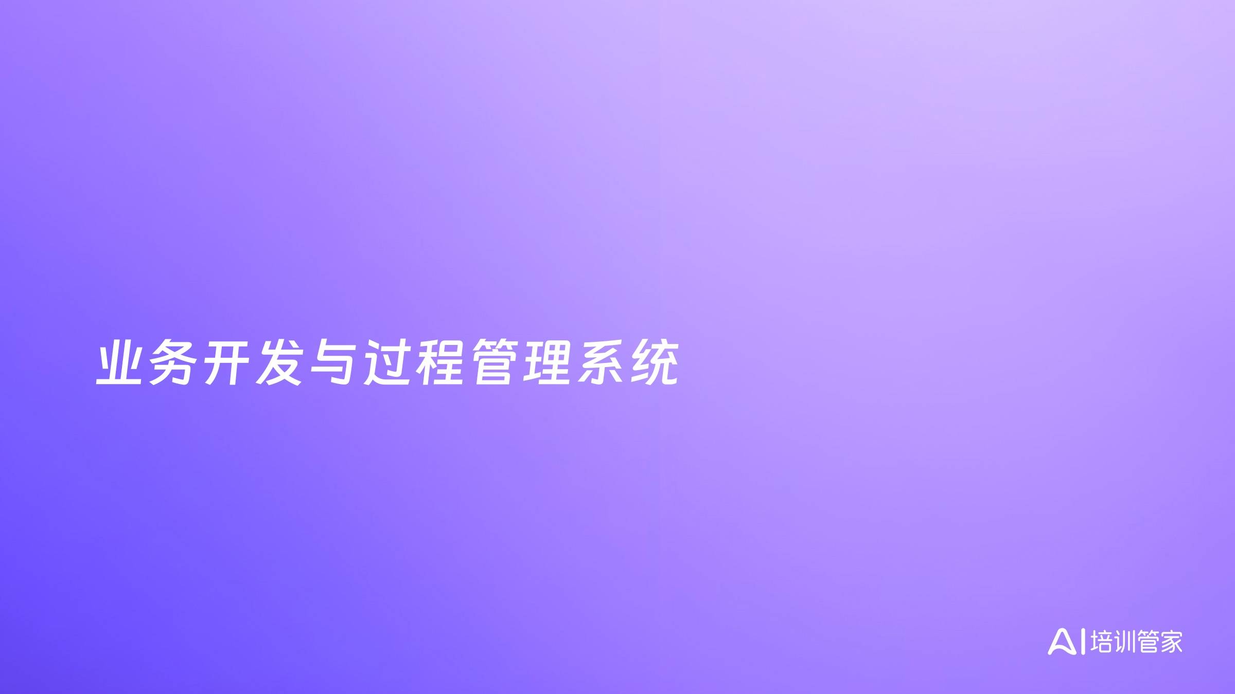 业务开发与过程管理系统