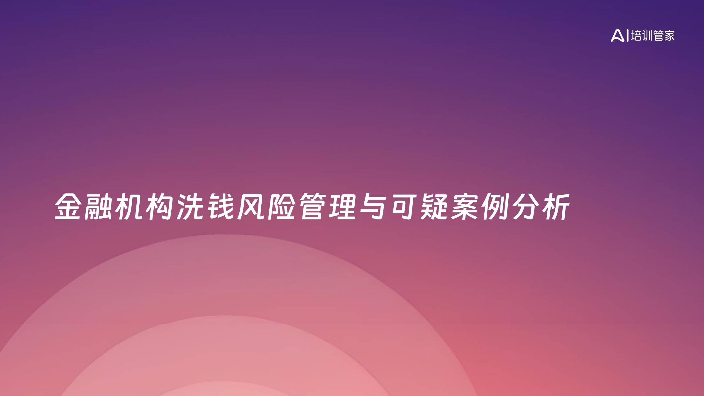 金融机构洗钱风险管理与可疑案例分析
