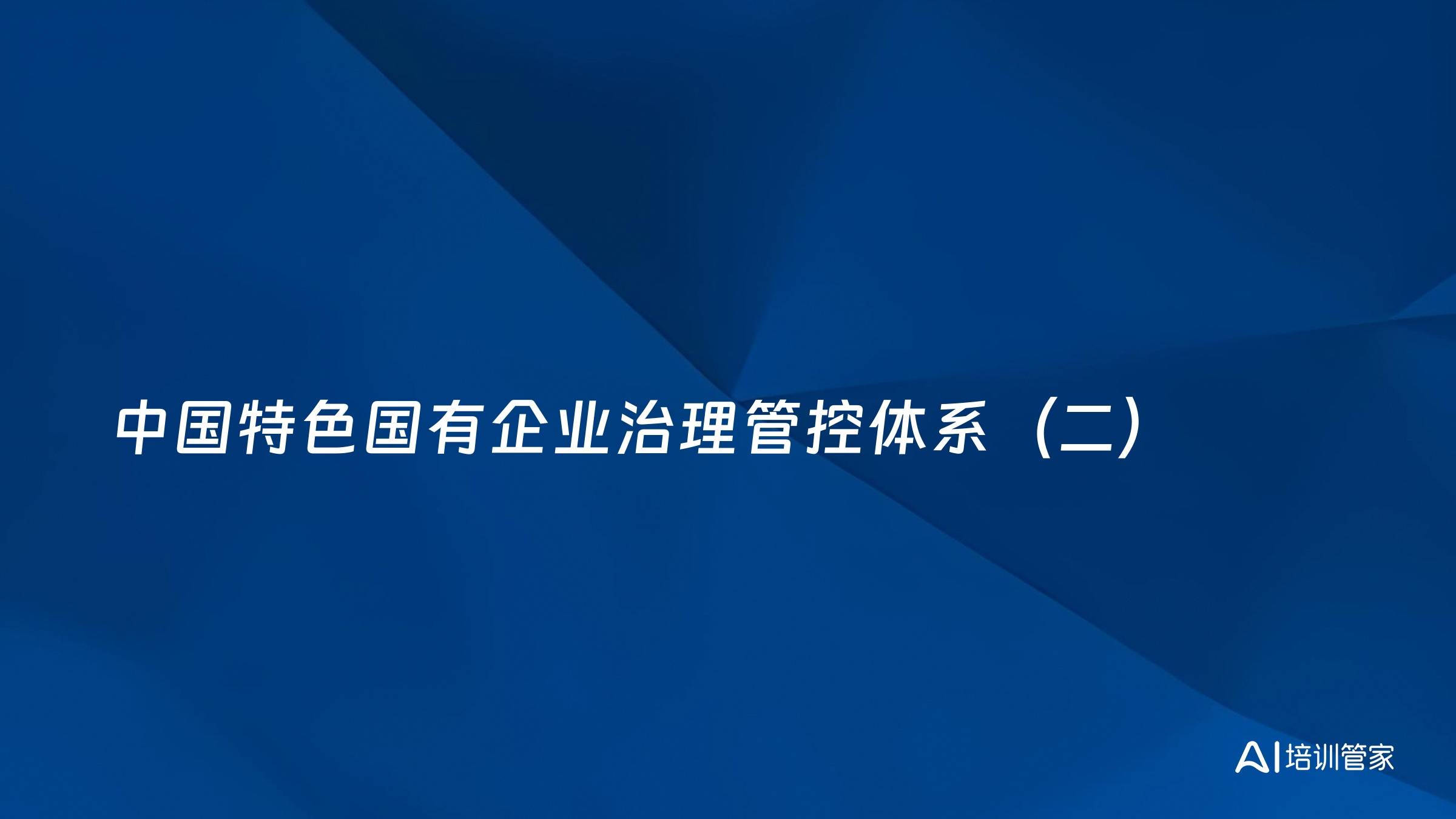 中国特色国有企业治理管控体系（二）