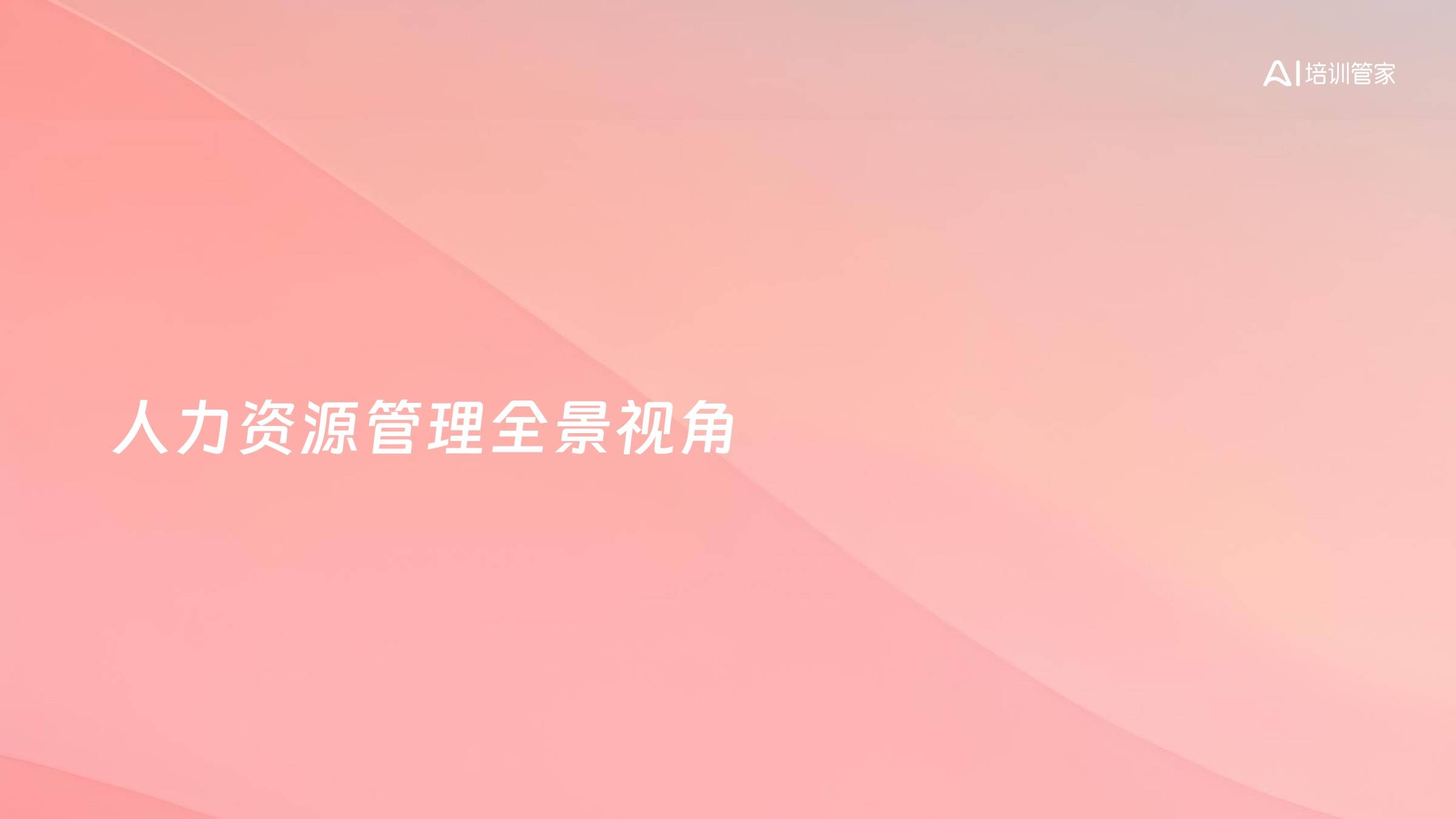 人力资源管理全景视角