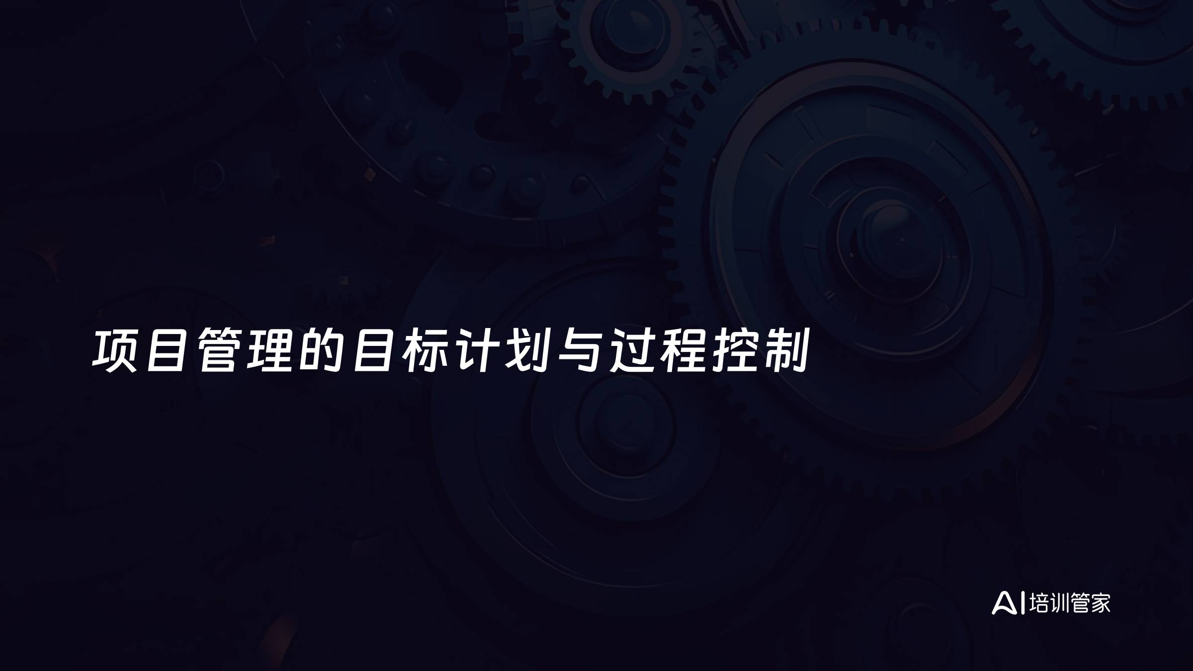 项目管理的目标计划与过程控制