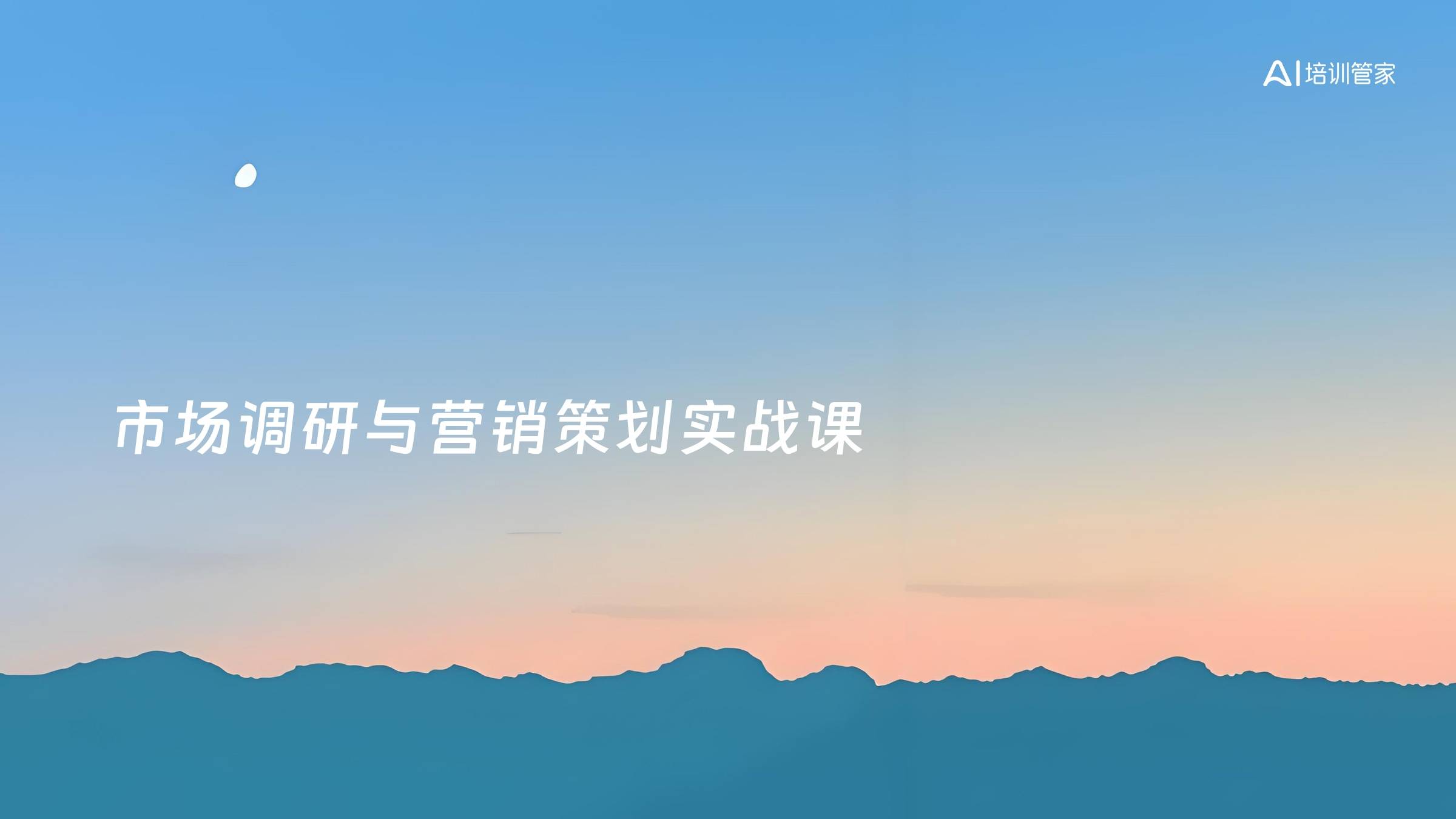 市场调研与营销策划实战课