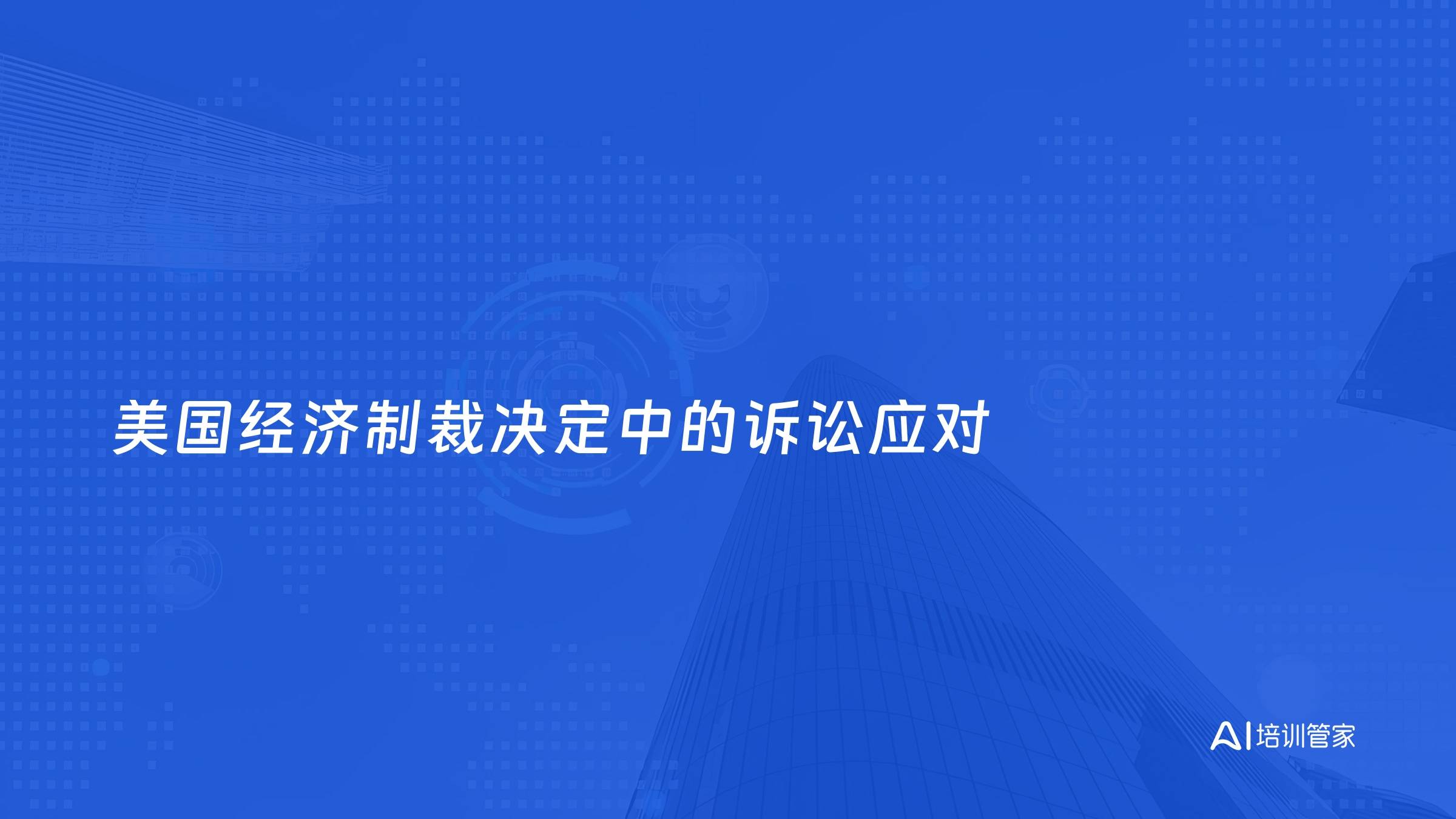 美国经济制裁决定中的诉讼应对