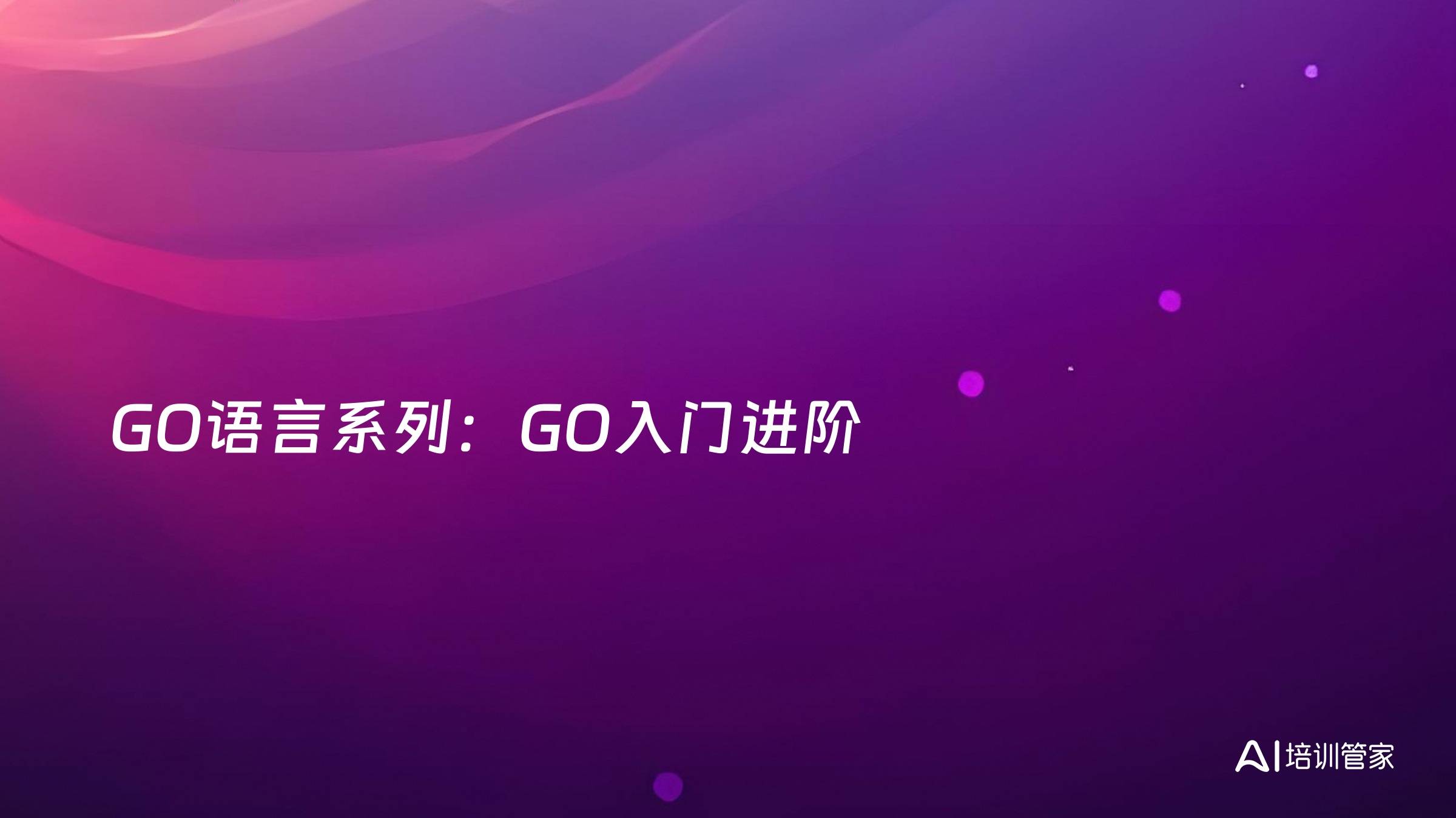 GO语言系列：GO入门进阶