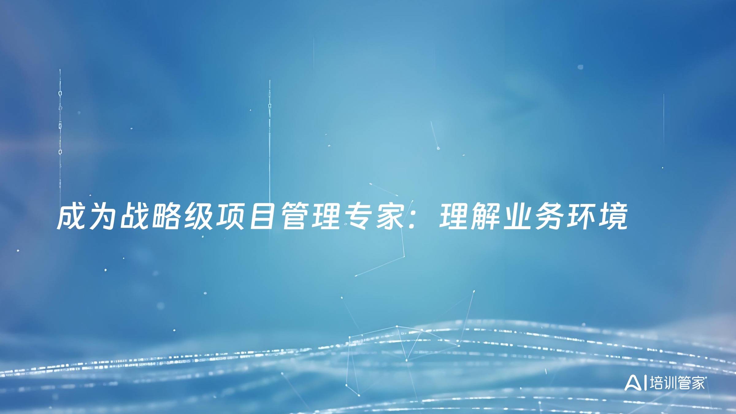 成为战略级项目管理专家：理解业务环境