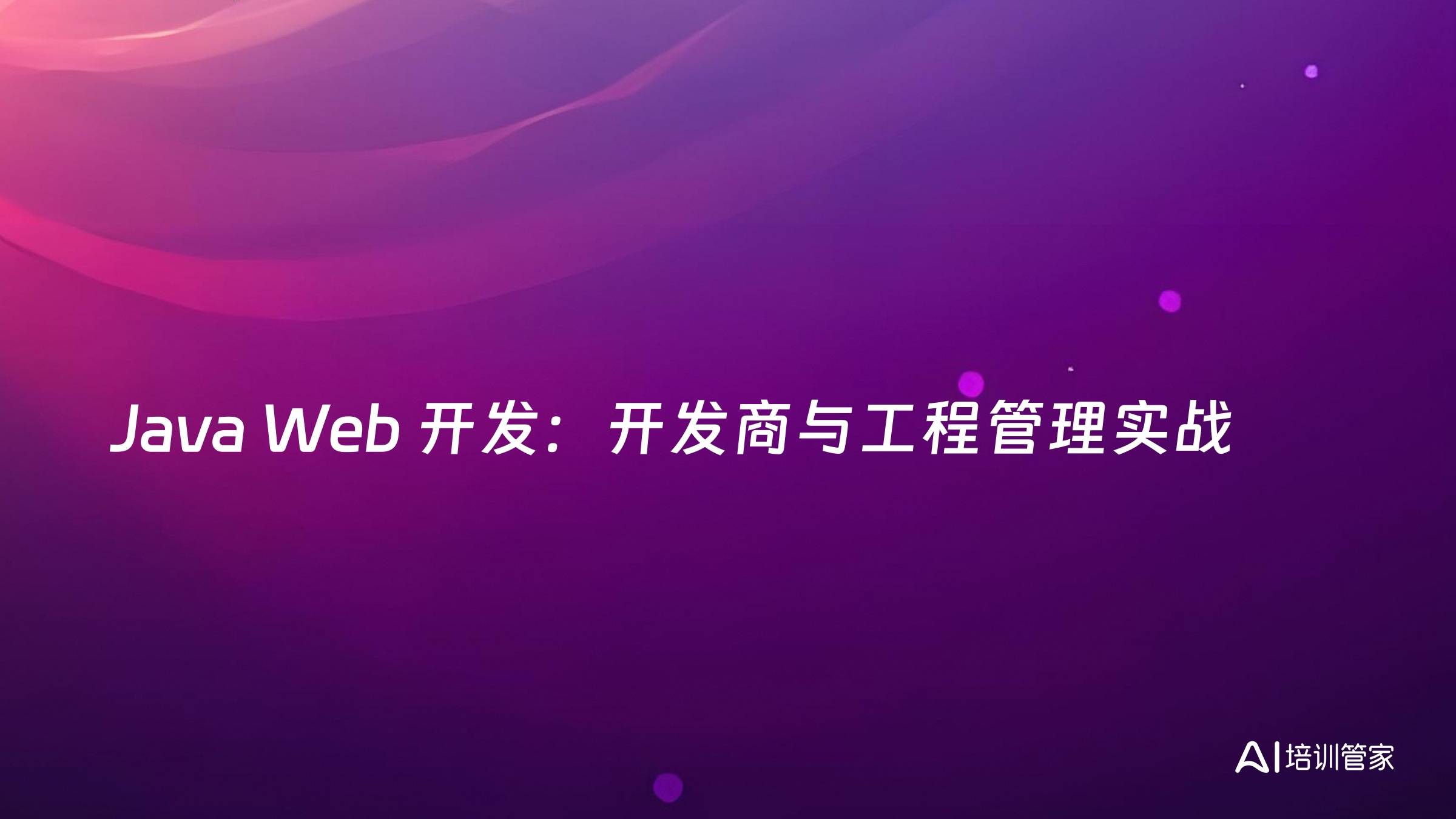Java Web 开发：开发商与工程管理实战