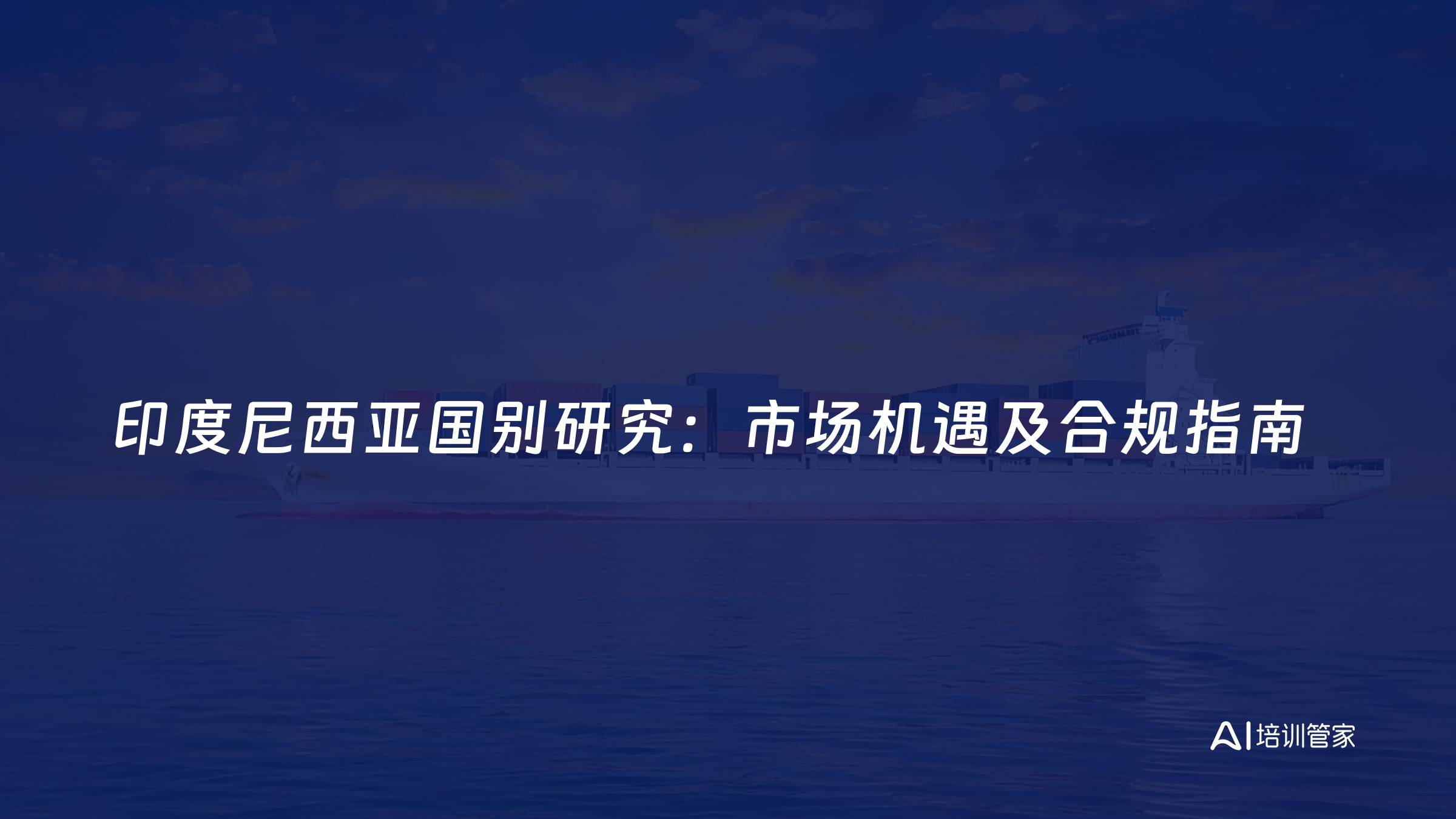 印度尼西亚国别研究：市场机遇及合规指南