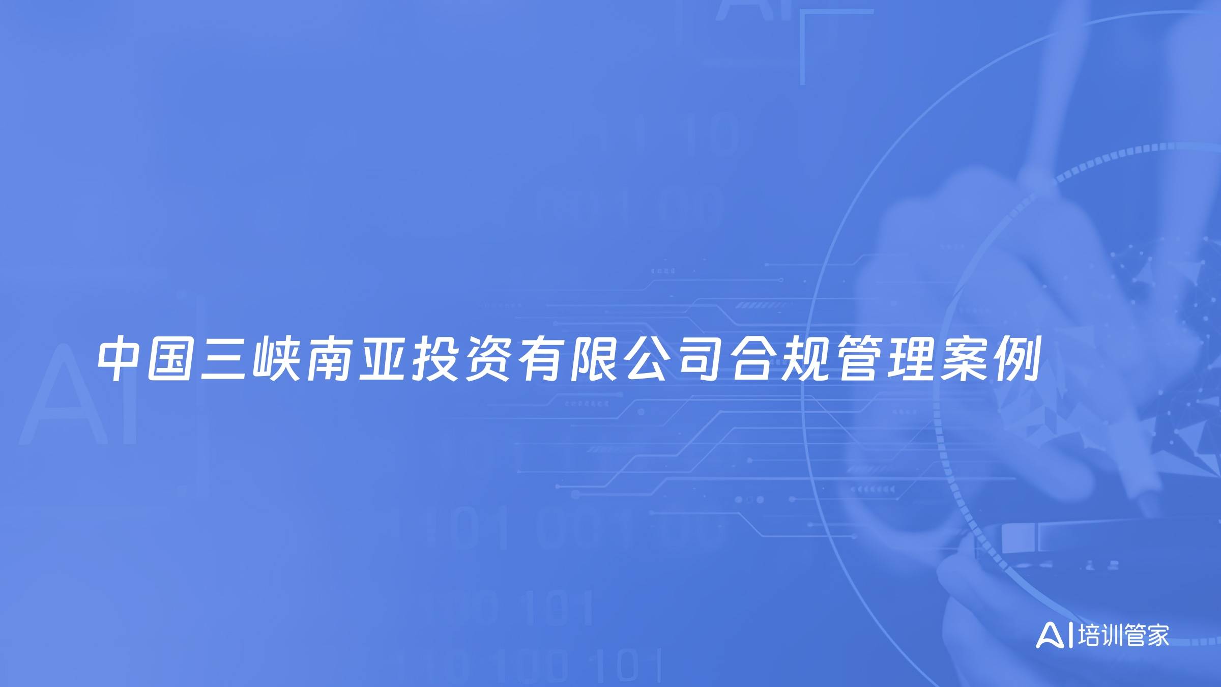 中国三峡南亚投资有限公司合规管理案例