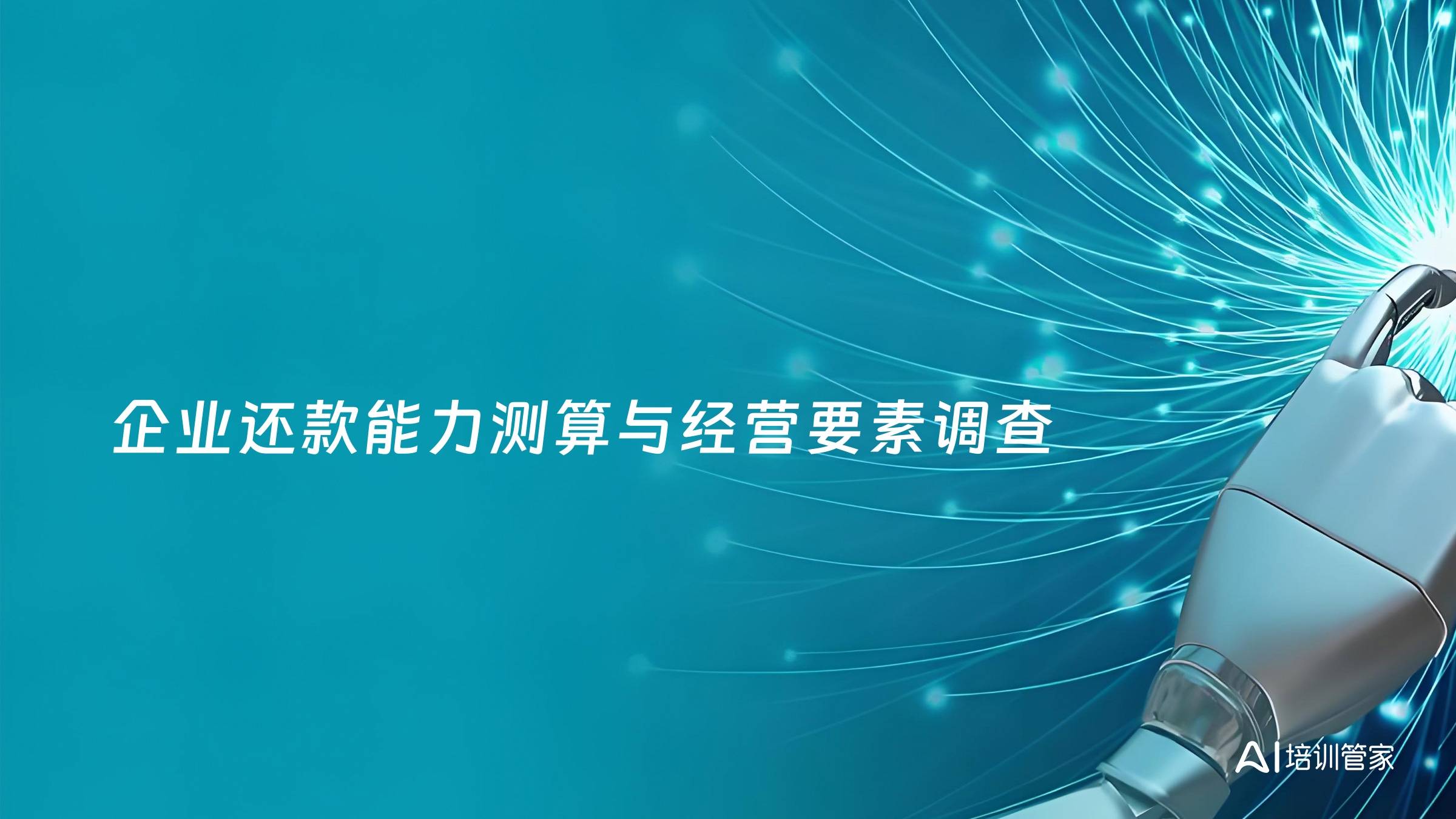 企业还款能力测算与经营要素调查