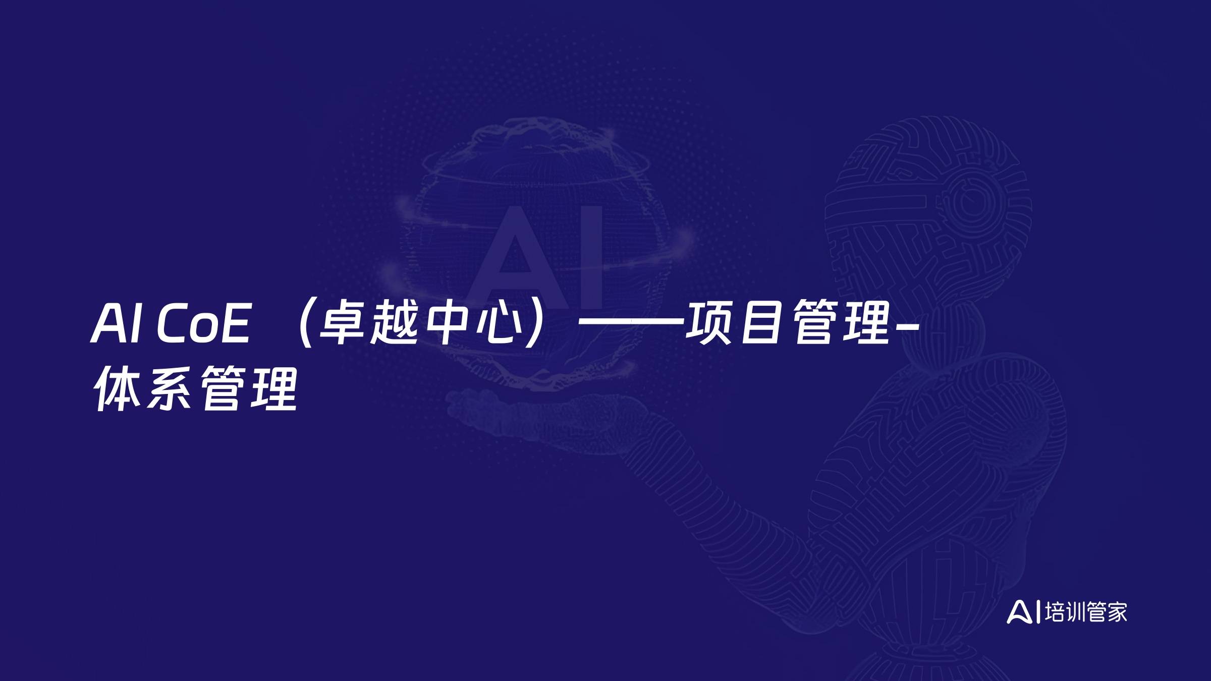 AI CoE （卓越中心）——项目管理-体系管理