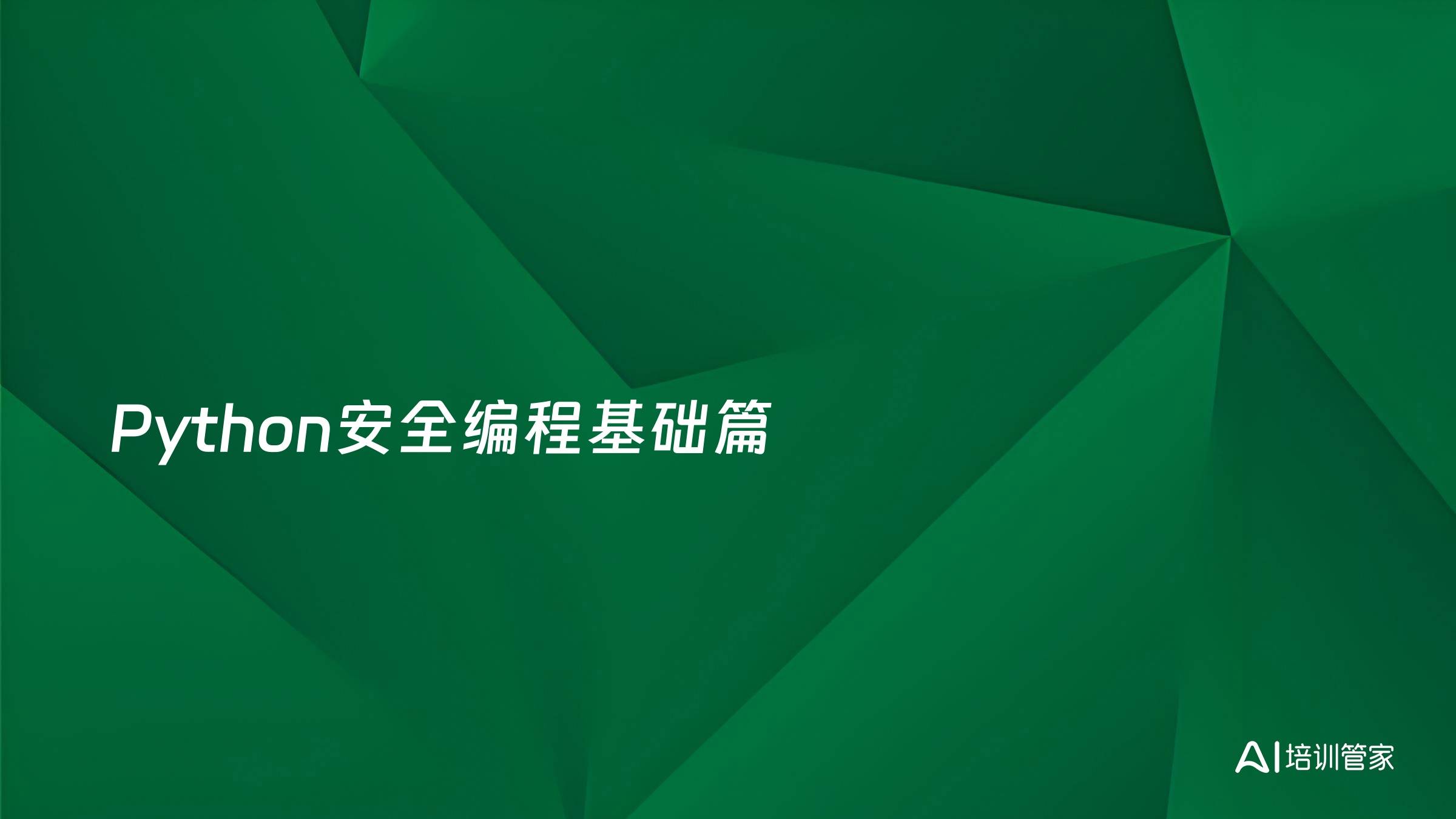 Python安全编程基础篇