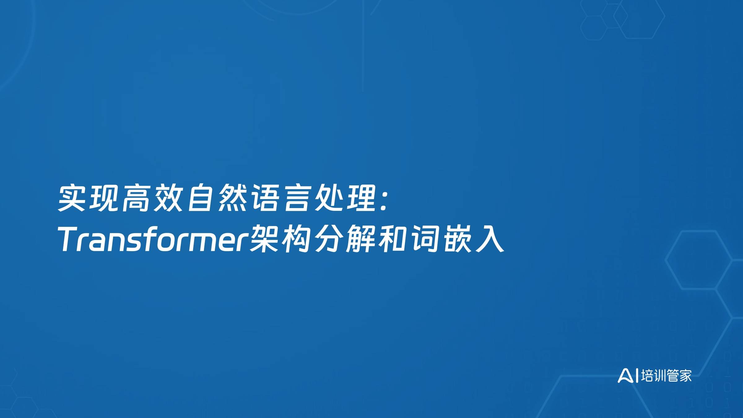 实现高效自然语言处理：Transformer架构分解和词嵌入