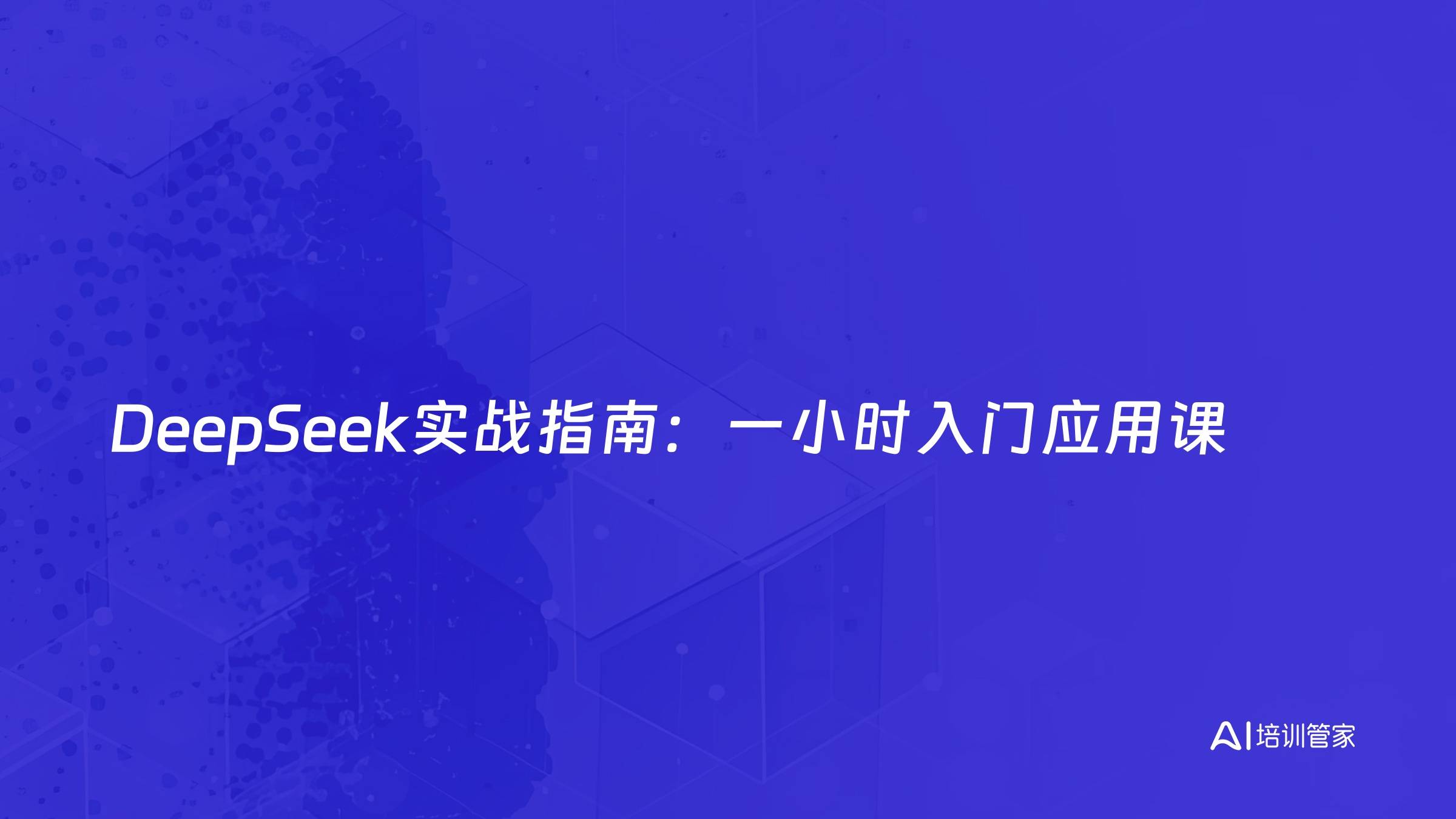 DeepSeek实战指南：一小时入门应用课