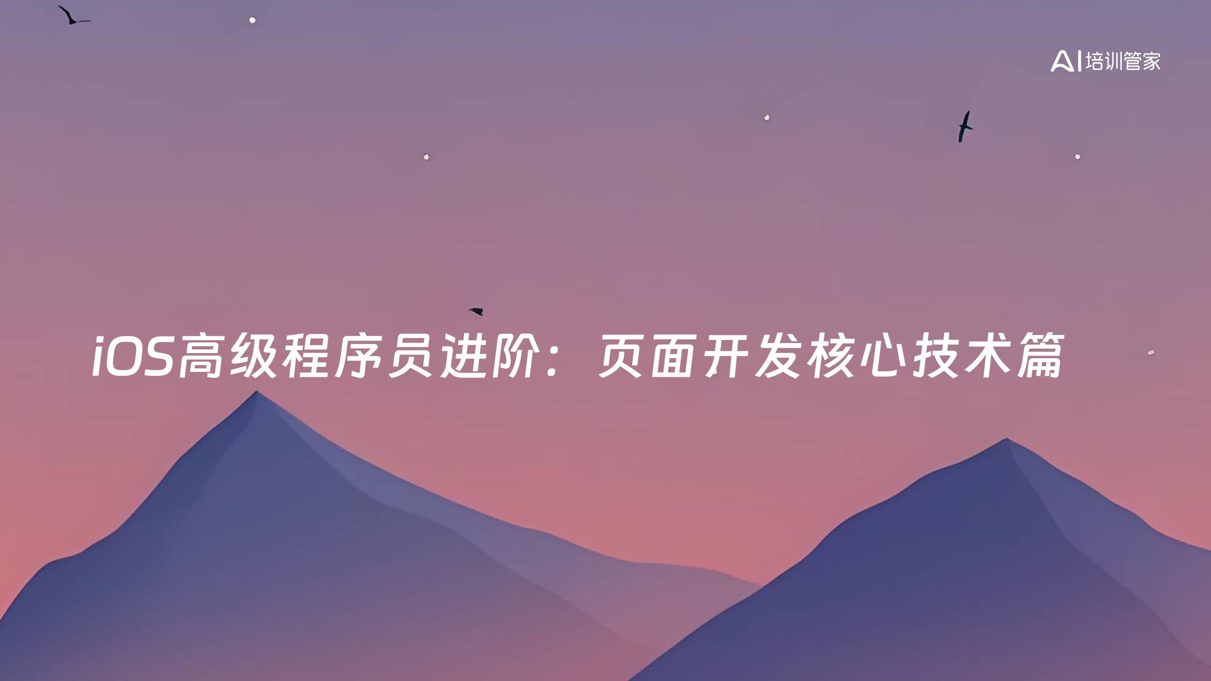 iOS高级程序员进阶：页面开发核心技术篇