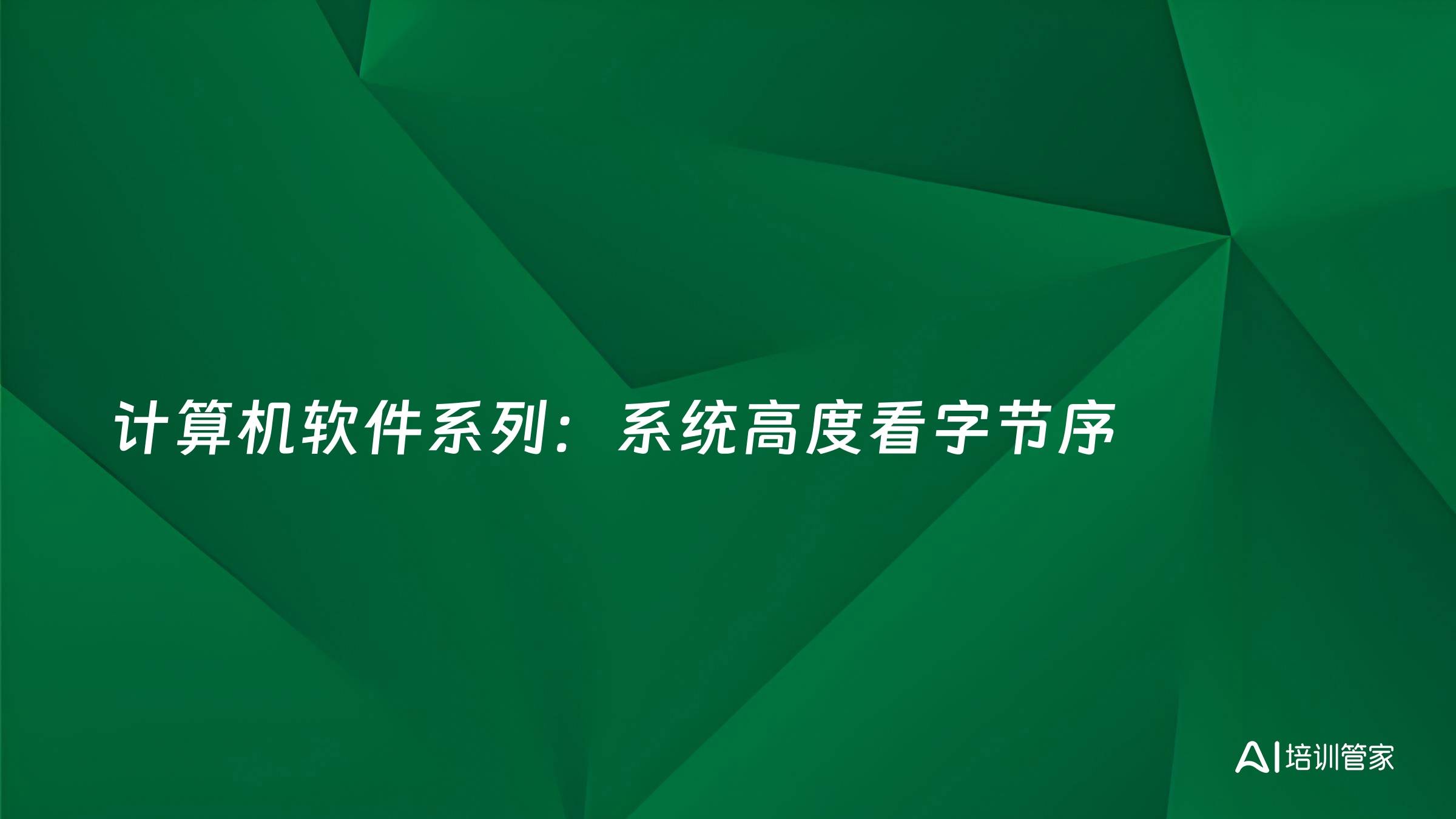计算机软件系列：系统高度看字节序