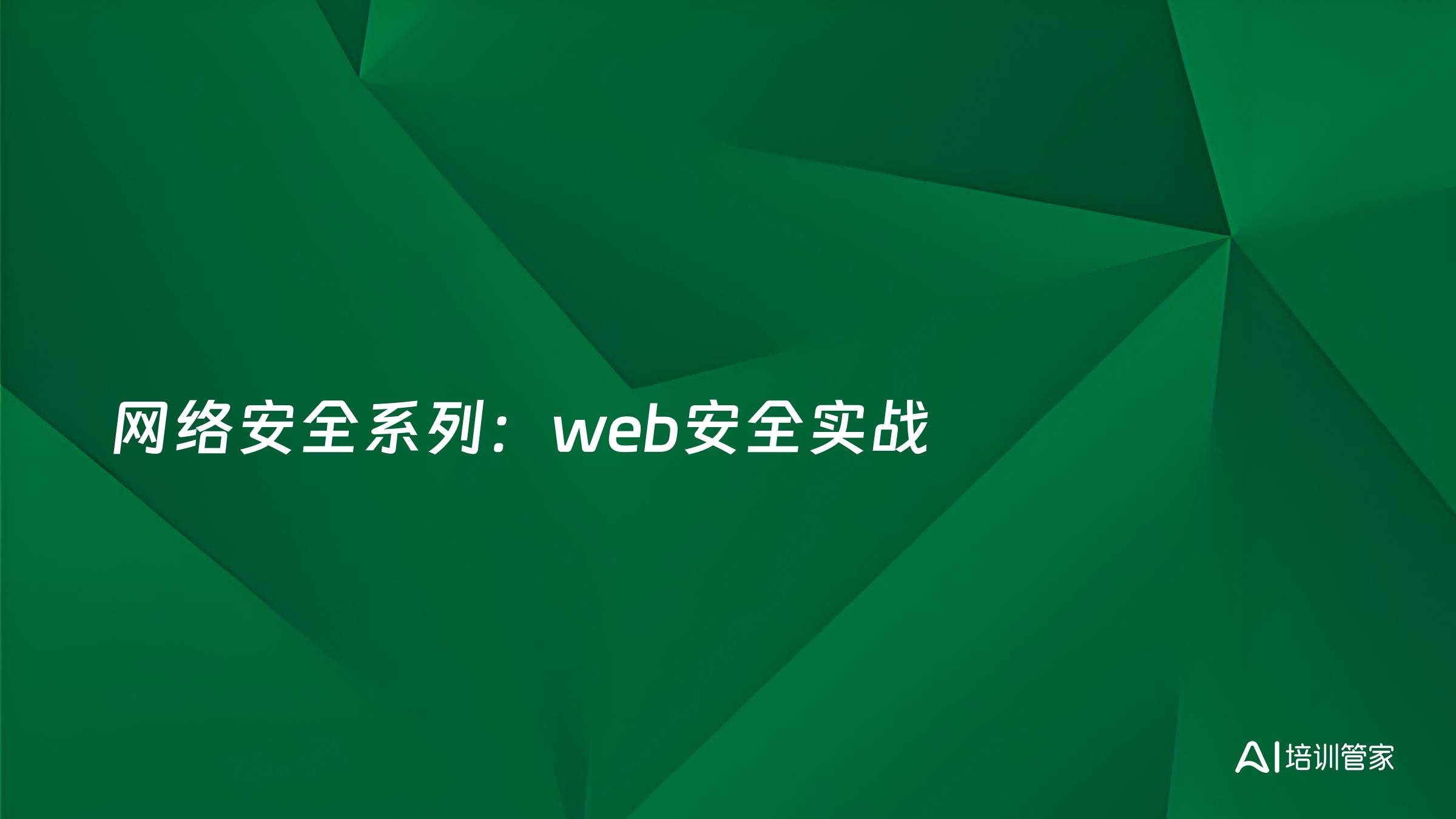网络安全系列：web安全实战