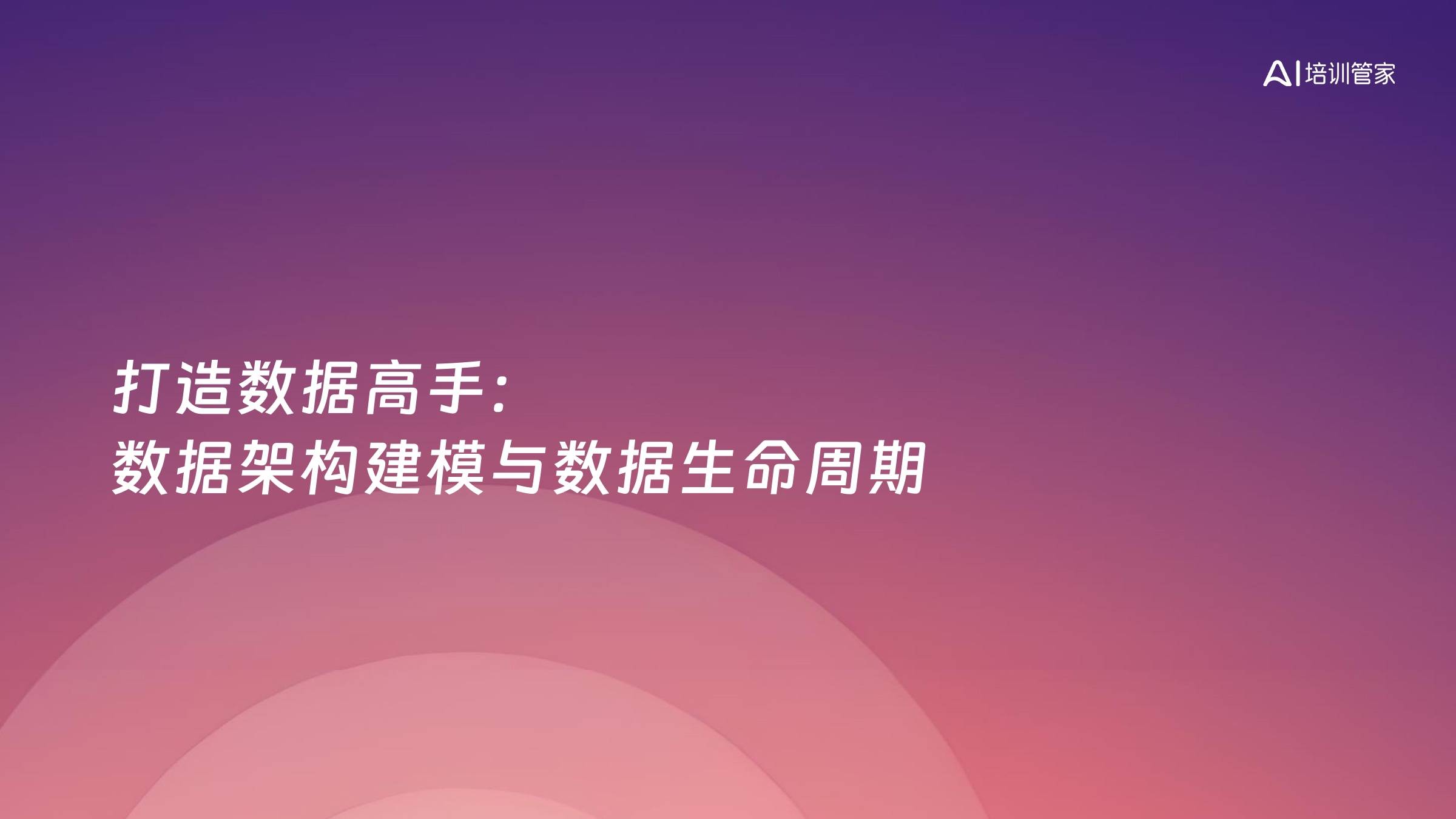 打造数据高手：数据架构建模与数据生命周期