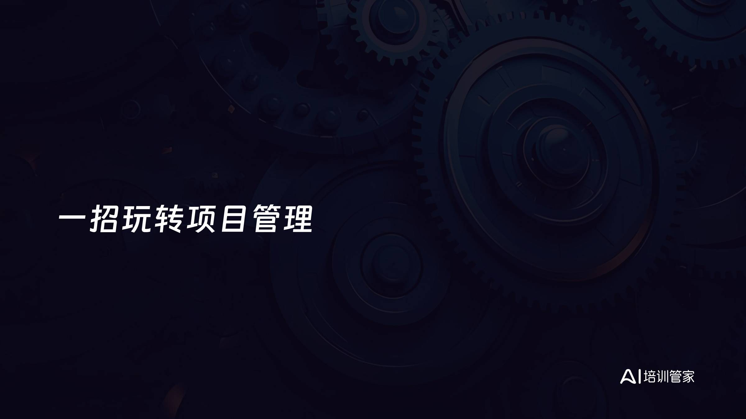 一招玩转项目管理