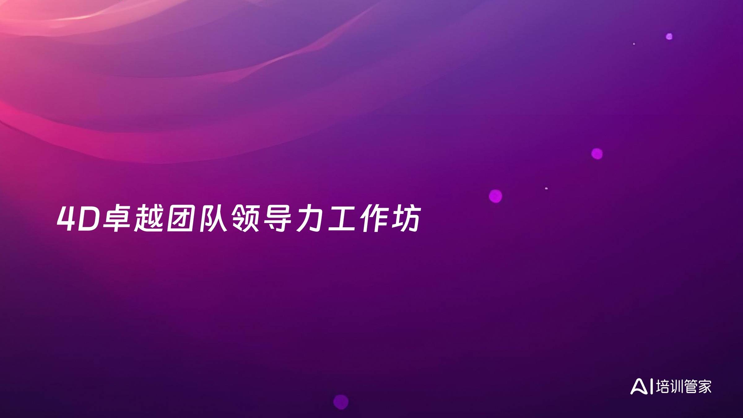 4D卓越团队领导力工作坊