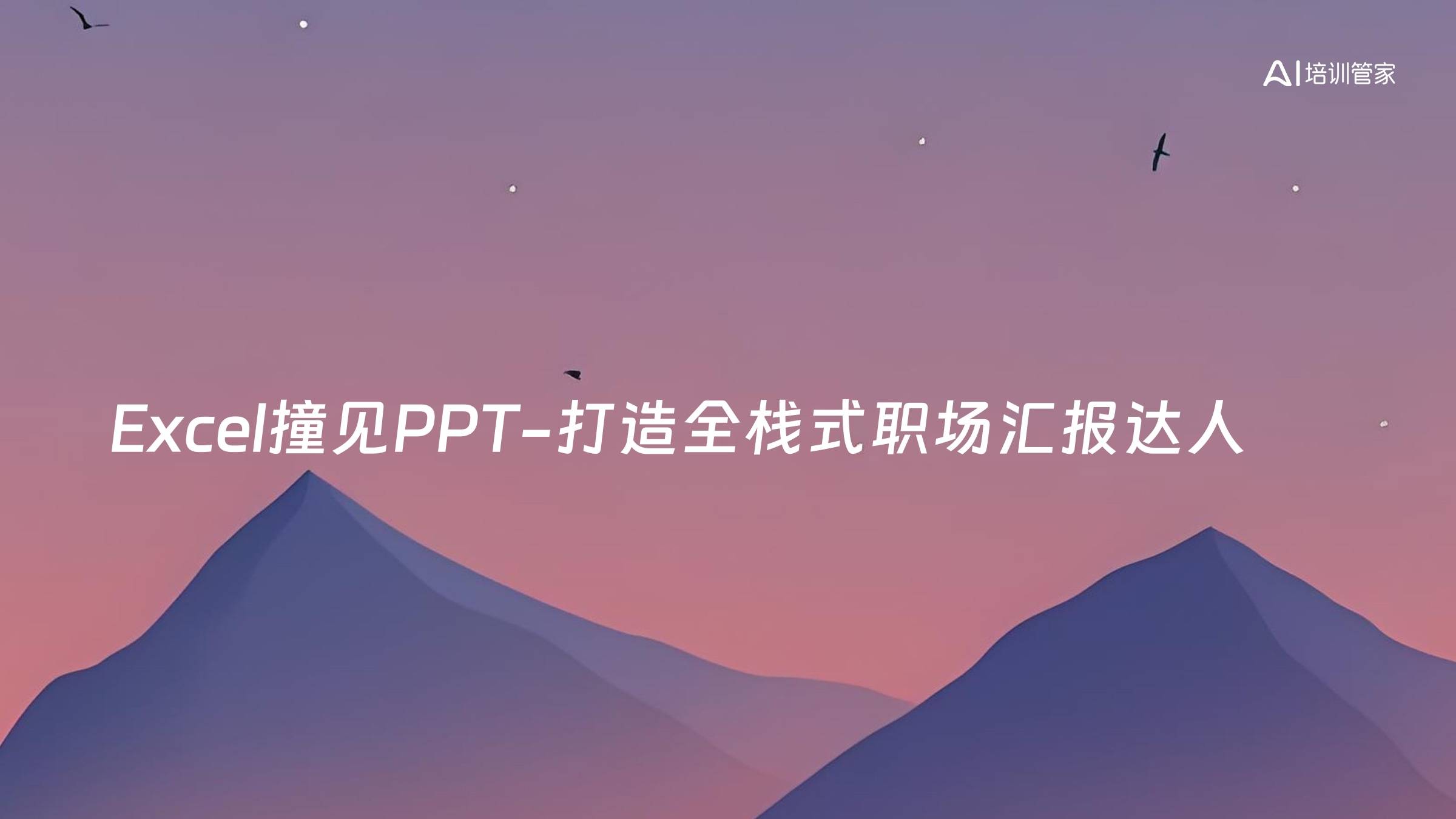 Excel撞见PPT-打造全栈式职场汇报达人