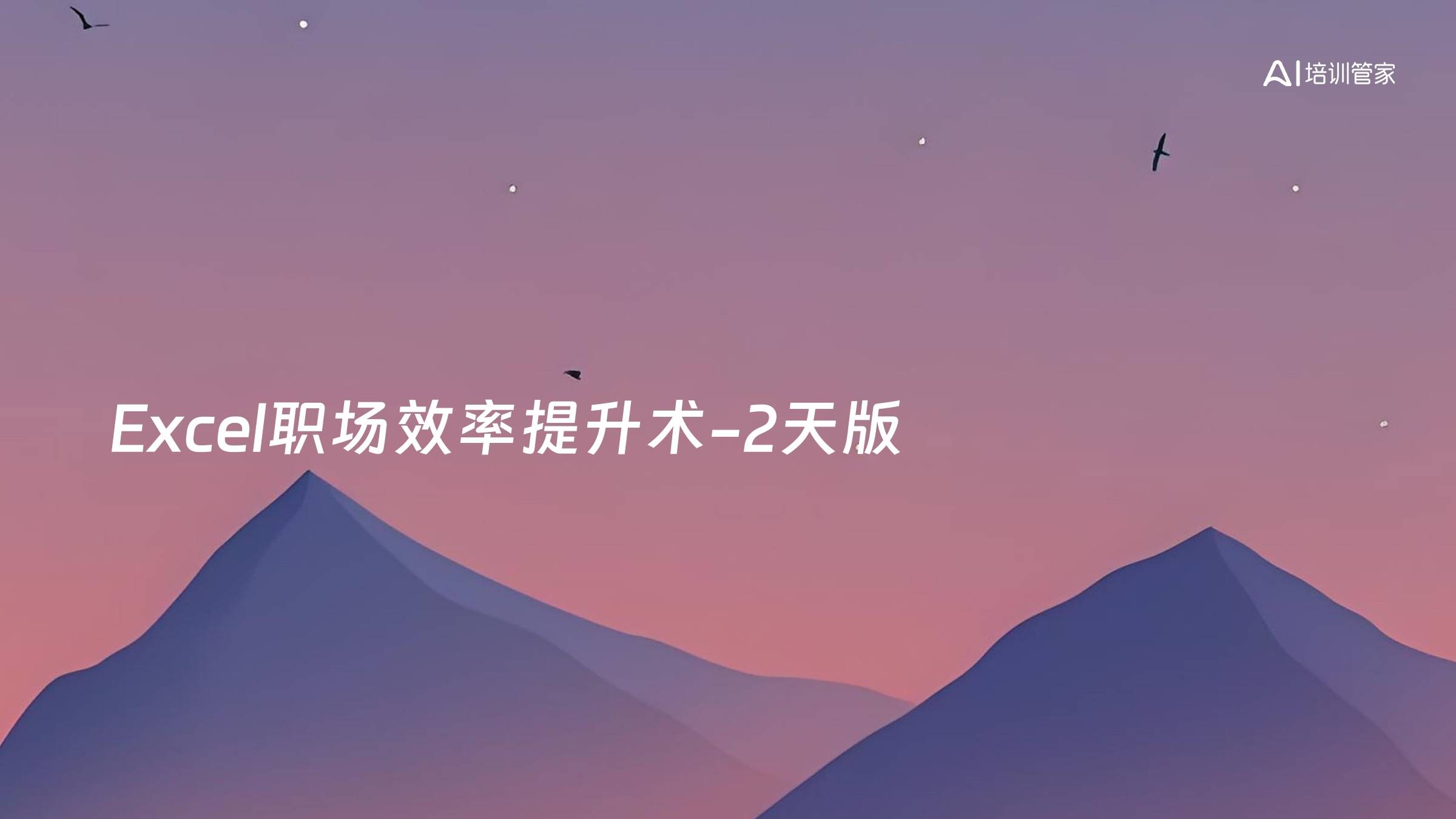 Excel职场效率提升术-2天版
