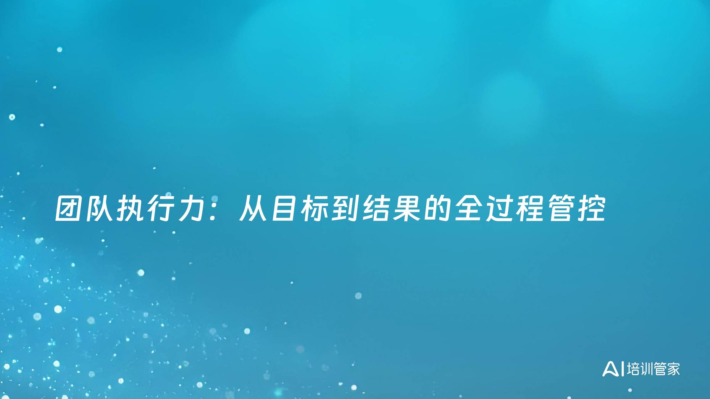 团队执行力：从目标到结果的全过程管控