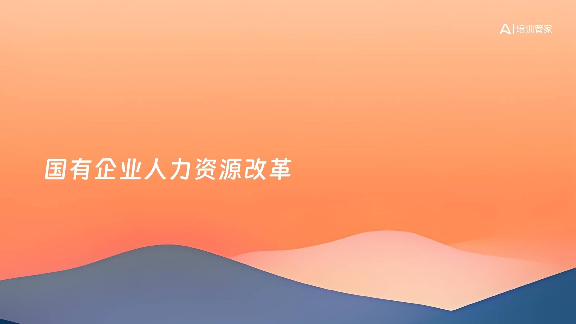 国有企业人力资源改革