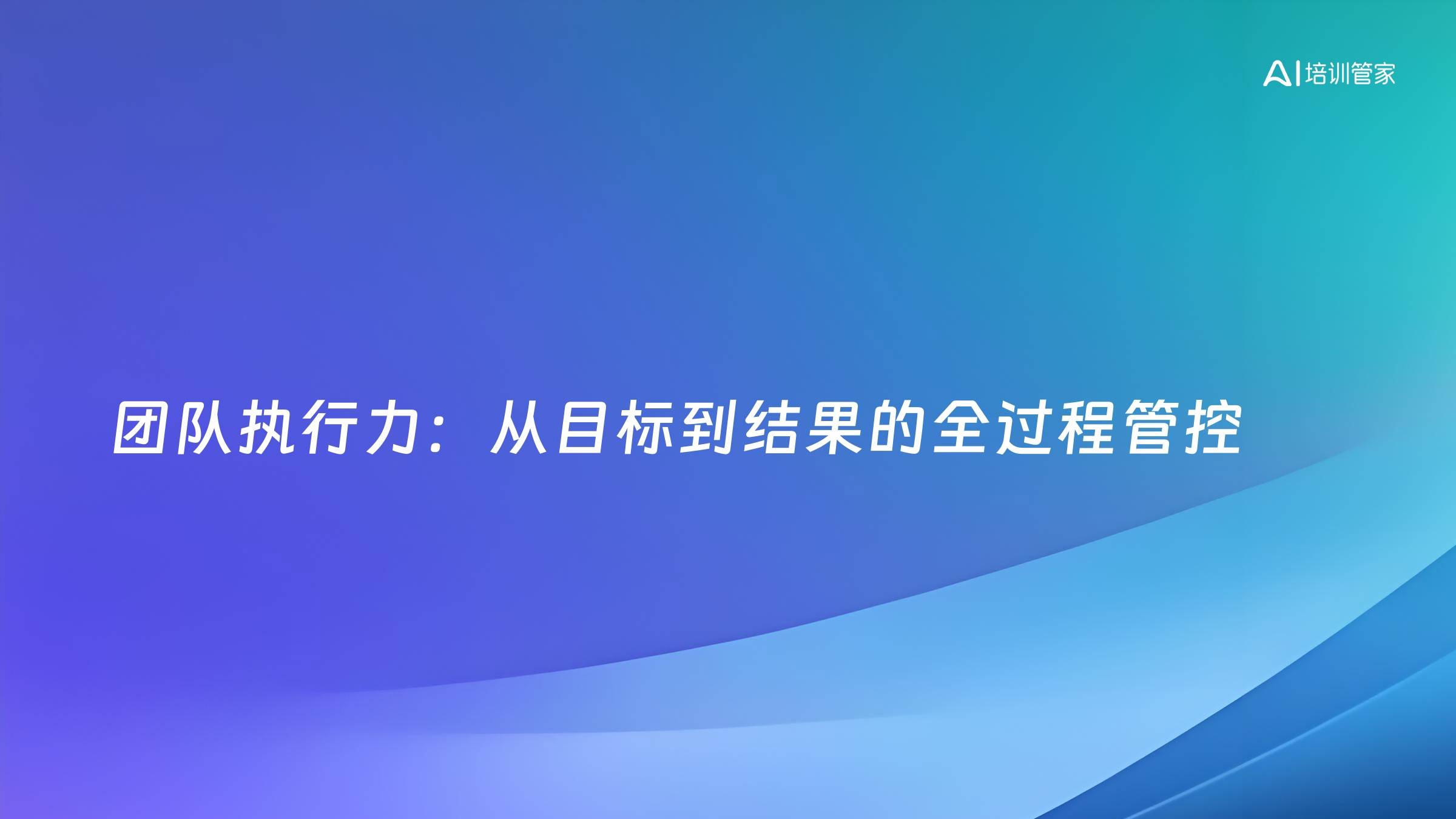 团队执行力：从目标到结果的全过程管控