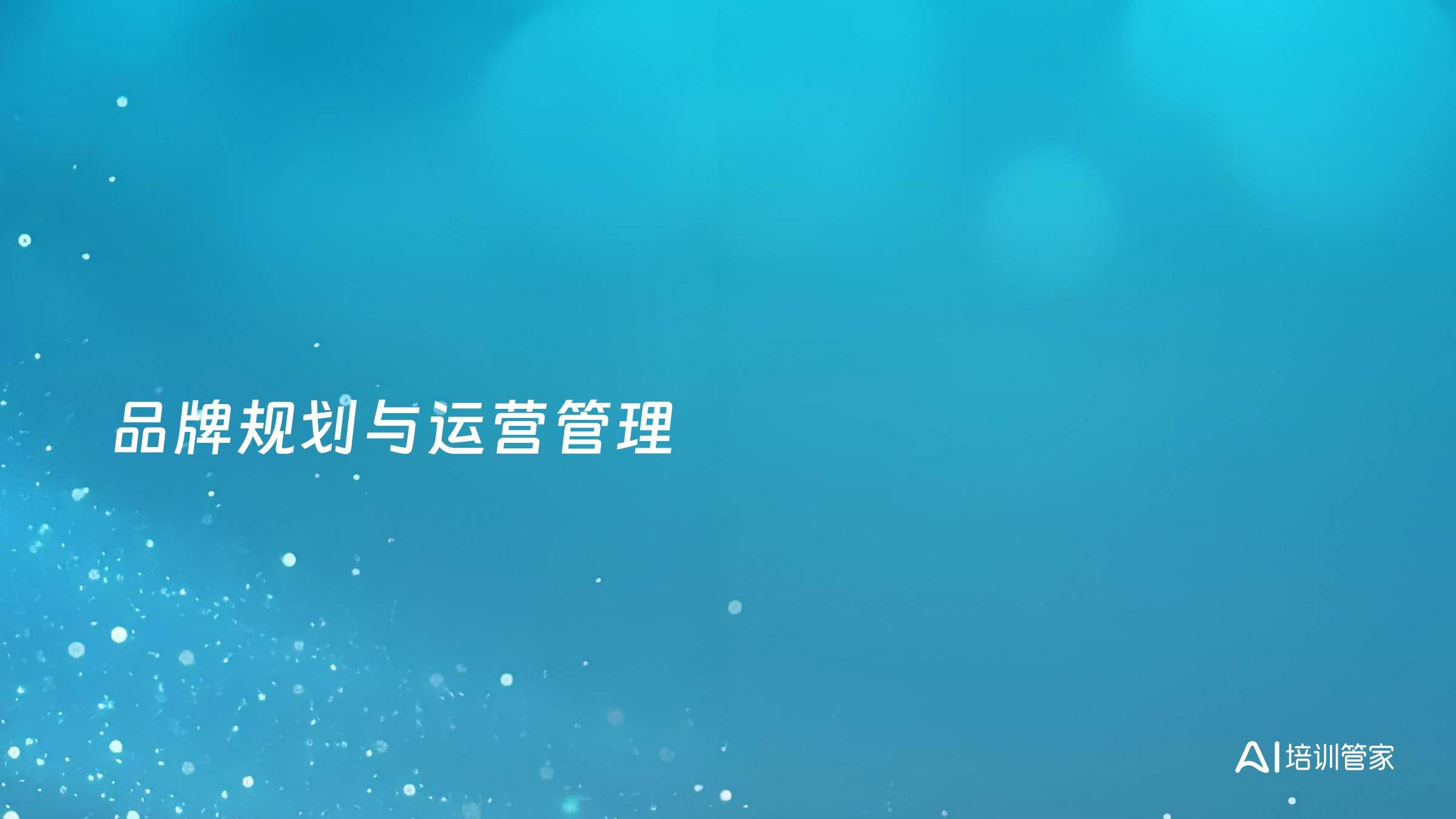 品牌规划与运营管理
