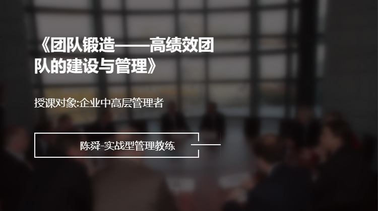 《团队锻造——高绩效团队的建设与管理》