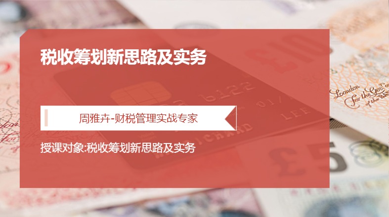 税收筹划新思路及实务