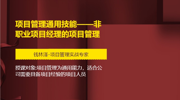 项目管理通用技能——非职业项目经理的项目管理