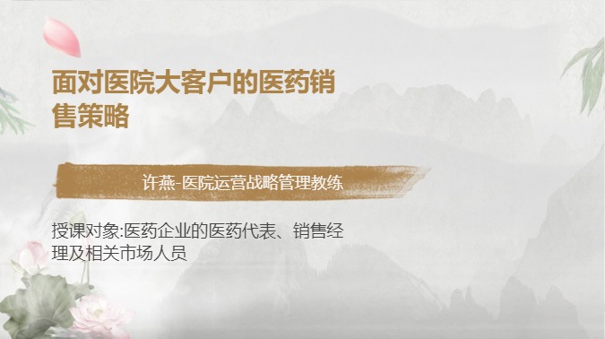 面对医院大客户的医药销售策略
