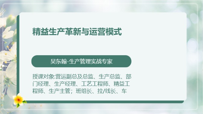 精益生产革新与运营模式