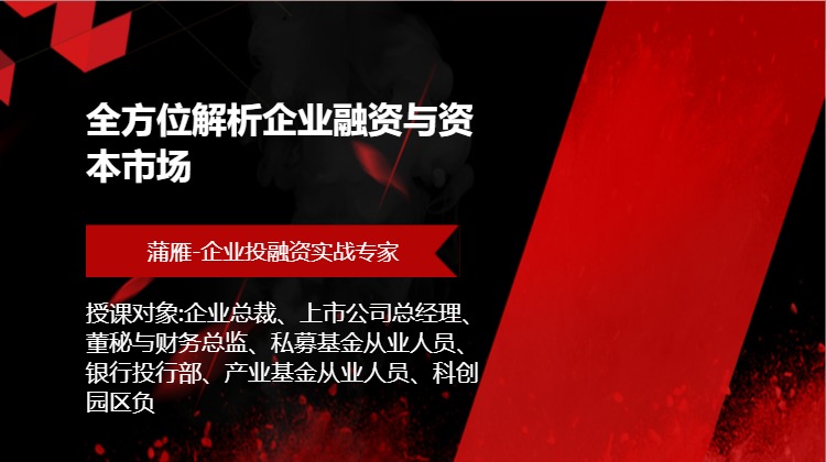 全方位解析企业融资与资本市场