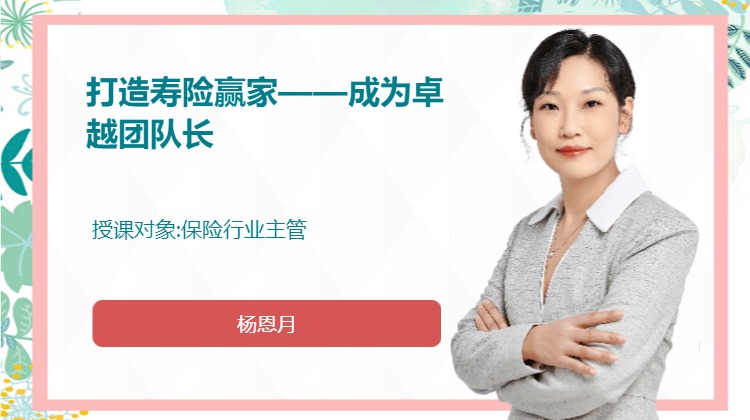 打造寿险赢家——成为卓越团队长
