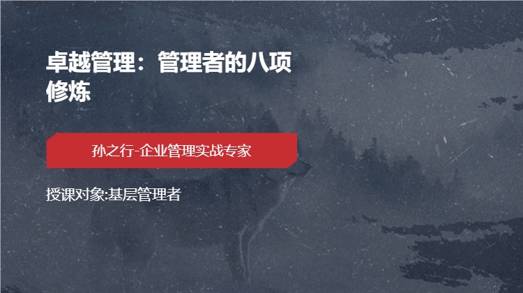 卓越管理：管理者的八项修炼