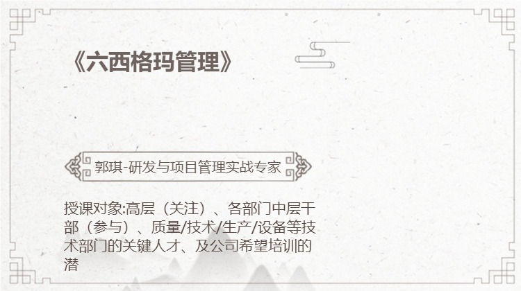 《六西格玛管理》